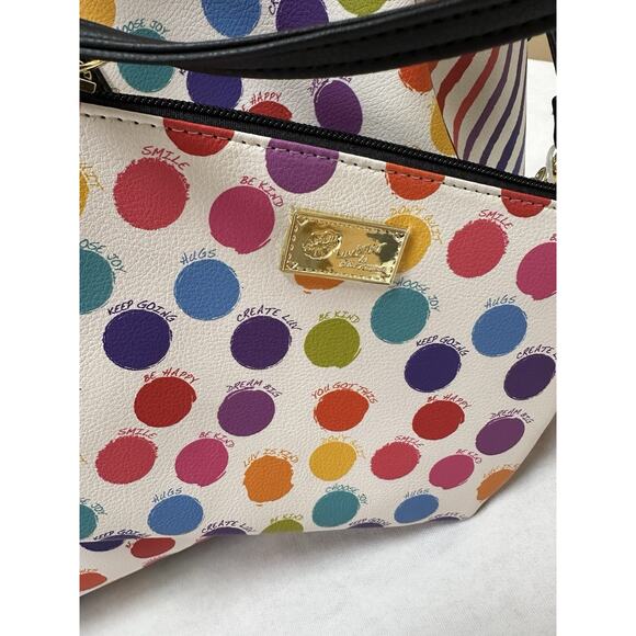 NWOT BETSEY JOHNSON Polka Dot Weekender W/Small Purse Travel Luggage Duffel - Picture 3 of 13